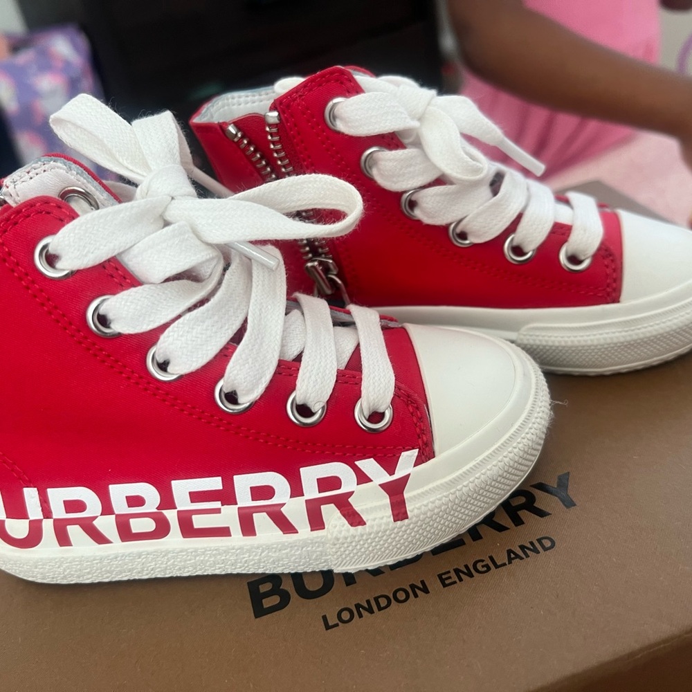 Burberry Red High-Top Sneakers